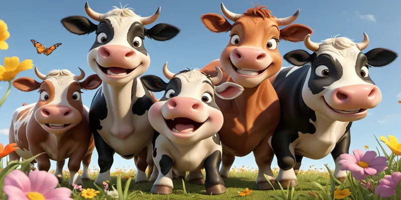 Üç Cesur İnek ve Sihirli Çiçek | Eğitici Çocuk Masalı